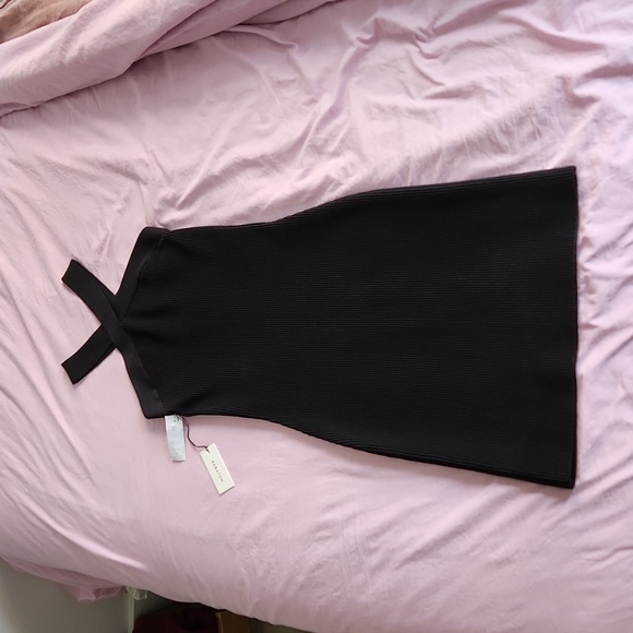 Aritizia Babaton Sculpt Knit Criss Cross Dress Black - Picture 2 of 8
